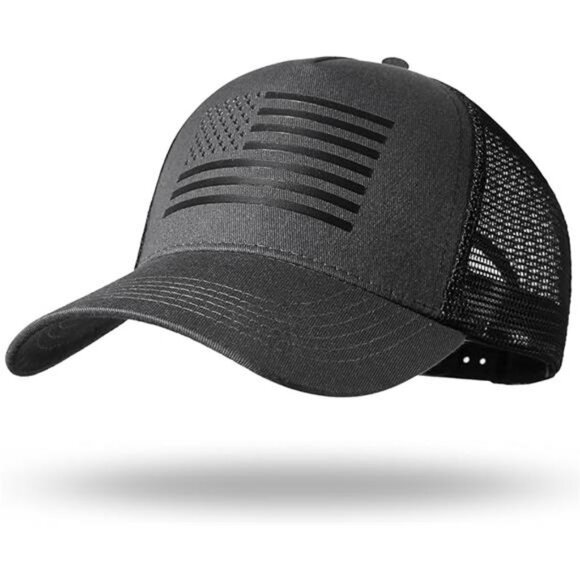 American Flag Trucker Hat Mesh Snapback Adjustable Baseball Cap for Men Women - Picture 7 of 7